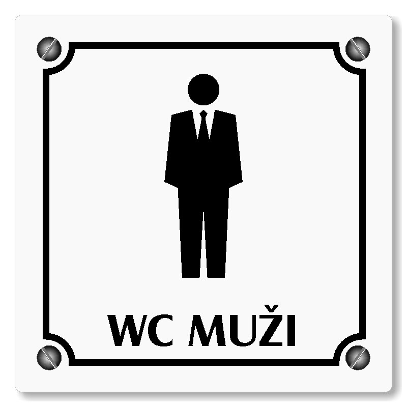 WC muži, 148x148mm, bílá, Kansas